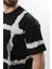 Siyah Bisiklet Yaka Baskılı Basic Erkek T-Shirt E7109 5