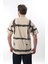 Bej Bisiklet Yaka Baskılı Basic Erkek T-Shirt E7109 5