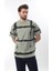 Mint Yeşili Bisiklet Yaka Baskılı Basic Erkek T-Shirt E7109 2