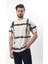 Ekru Bisiklet Yaka Baskılı Basic Erkek T-Shirt E7109 4