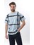 Bebe Mavisi Bisiklet Yaka Baskılı Basic Erkek T-Shirt E7109 1
