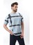 Bebe Mavisi Bisiklet Yaka Baskılı Basic Erkek T-Shirt E7109 2