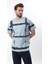 Bebe Mavisi Bisiklet Yaka Baskılı Basic Erkek T-Shirt E7109 3