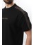 Siyah Bisiklet Yaka Baskılı Erkek T-Shirt E7110 3