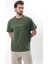 Haki Bisiklet Yaka Baskılı Erkek T-Shirt E7110 1