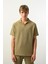 Premium Gölge Dokulu Polo Yaka Erkek T-Shirt - Çağla 1