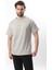 Boyalı Gri Baskılı Nakış Detaylı Erkek T-Shirt E7108 3