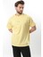 Sarı Baskılı Nakış Detaylı Erkek T-Shirt E7108 3