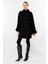 Yaka Kürklü Triko Panço-Siyah 2