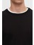 Regular Fit Siyah Pamuk Karışımlı Triko Kazak 5HF06ORT12004 4