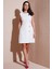 Standart Fit Kemerli Bisiklet Yaka Mini Elbise Bayan Elbise 611EL1964 1