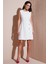 Standart Fit Kemerli Bisiklet Yaka Mini Elbise Bayan Elbise 611EL1964 2