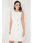 Standart Fit Kemerli Bisiklet Yaka Mini Elbise Bayan Elbise 611EL1964 4