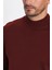 Erkek Slim Fit Dar Kesim Yarım Balıkçı Yaka Düz Bordo Triko Kazak 4