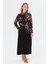 Yanları Lastik Detaylı Büyük Beden Etek-Siyah 6