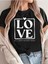 Love Yazı Baskılı Basic T-Shirt 1