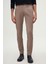 Slim Fit Bej Armürlü Yan Beli Lastikli Esnek Likralı Yandan Cepli Chino Pantolon 2HCC3ORT20001 1