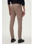 Slim Fit Bej Armürlü Yan Beli Lastikli Esnek Likralı Yandan Cepli Chino Pantolon 2HCC3ORT20001 3