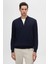 Ds Damat Slim Fit Lacivert Yarım Fermuarlı Triko Kazak 1