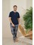 Süprem Kumaş Pamuklu Erkek Lacivert Pijama Takımı - 6310 1