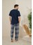 Süprem Kumaş Pamuklu Erkek Lacivert Pijama Takımı - 6310 2