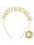 Altın Gold Renk Kristal Taşlı Parlak Happy Birthday Taç 1