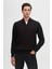 Ds Damat Slim Fit Siyah Yarım Fermuarlı Triko Kazak 1