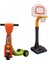 2'li Spor ve Hareket Seti: 3 Tekerlekli Scooter & Ayarlanabilir Basketbol Potası | Çocuklar Için Eğlenceli & Güvenli 1