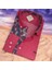 Pamuklu Kırmızı Uzun Kollu Erkek Gömlek (Slim Fit Kalıp) 1