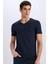 %100 Pamuk Slim Fit Dar Kesim V Yaka Basic Düz Kısa Kollu Tişört M7668AZ25SP 1