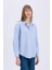 Oversize Geniş Kalıp Çizgili Poplin Uzun Kollu Gömlek W7702AZ25SP 4