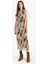 Bodycon Vücudu Saran Batik Tül Kolsuz Maxi Elbise E8340AX25SP 1