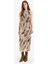 Bodycon Vücudu Saran Batik Tül Kolsuz Maxi Elbise E8340AX25SP 2