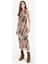 Bodycon Vücudu Saran Batik Tül Kolsuz Maxi Elbise E8340AX25SP 4
