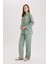 Wide Leg Cep Detaylı Standart Paça Krinkıl Kumaş Pantolon D8680AX25SP 2