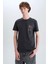 %100 Pamuk Slim Fit Dar Kesim Bisiklet Yaka Baskılı Kısa Kollu Tişört C2131AX25SM 1