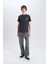 %100 Pamuk Slim Fit Dar Kesim Bisiklet Yaka Baskılı Kısa Kollu Tişört C2131AX25SM 2