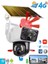 Pro Drs-3915 4G 6MP Çift Lens Sirenli Güneş Panelli PTZ Kamera - Beyaz 1