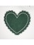 Kalp Şeklinde Nakışlı Yeşil Kumaş Kokteyl Peçetesi 1 Adet 1