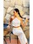 Kadın Örgü Desenli Crop Top ve Etek Takımı 1