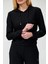 Kadın Siyah 4g Logolu Kapşonlu Sweatshirt 1