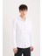 Slim Fit Dar Kesim Pamuklu Basic Düz Uzun Kollu Gömlek A4644AX25SP 3