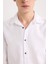 Slim Fit Dar Kesim Pamuklu Basic Düz Uzun Kollu Gömlek A4644AX25SP 5