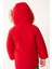 Kırmızı Kapüşonlu Tam Polar Astarlı Suya Dayanıklı Mont 2