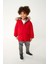 Kırmızı Kapüşonlu Tam Polar Astarlı Suya Dayanıklı Mont 4