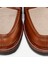 Kanvas Detaylı Deri Loafer 5
