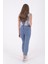 Paçaları Dikişsiz ve Yüksek Belli Cepli Astarsız Kadın Kot Pantolon Mom Fit Jean Düz Orta Mavi Rins 4