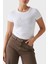 Ss Cn Rib Logolu Streç Pamuklu Slim Fit Bisiklet Yaka T Shirt W5RI68KA0H1 Bayan T Shirt W5RI68 KA0H1 G011 1