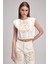 Kolsuz Beli Lastikli Crop Bluz Kemik 11542440001 1