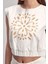 Kolsuz Beli Lastikli Crop Bluz Kemik 11542440001 2